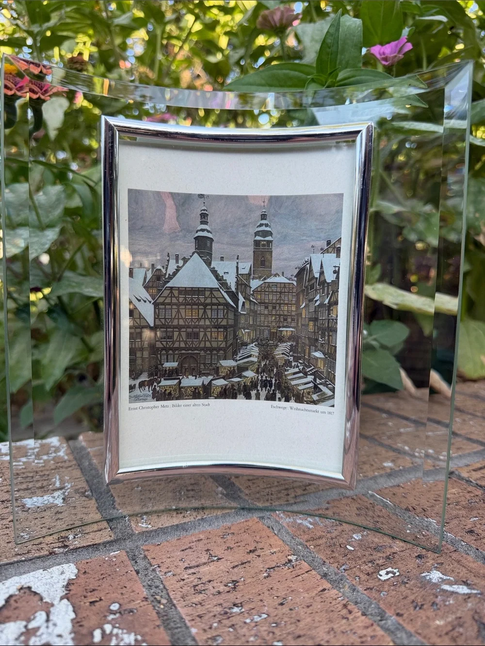 5X7 Curved Glass & Silver Tone Picture Frame - Silver Photo Frame Vintage